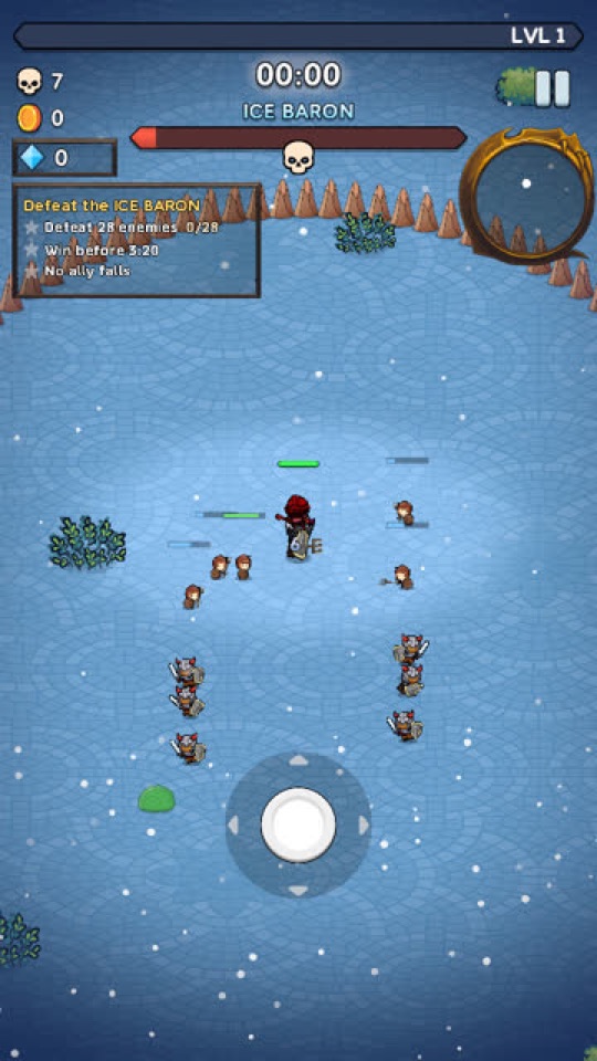 Two small armies clashing on snow